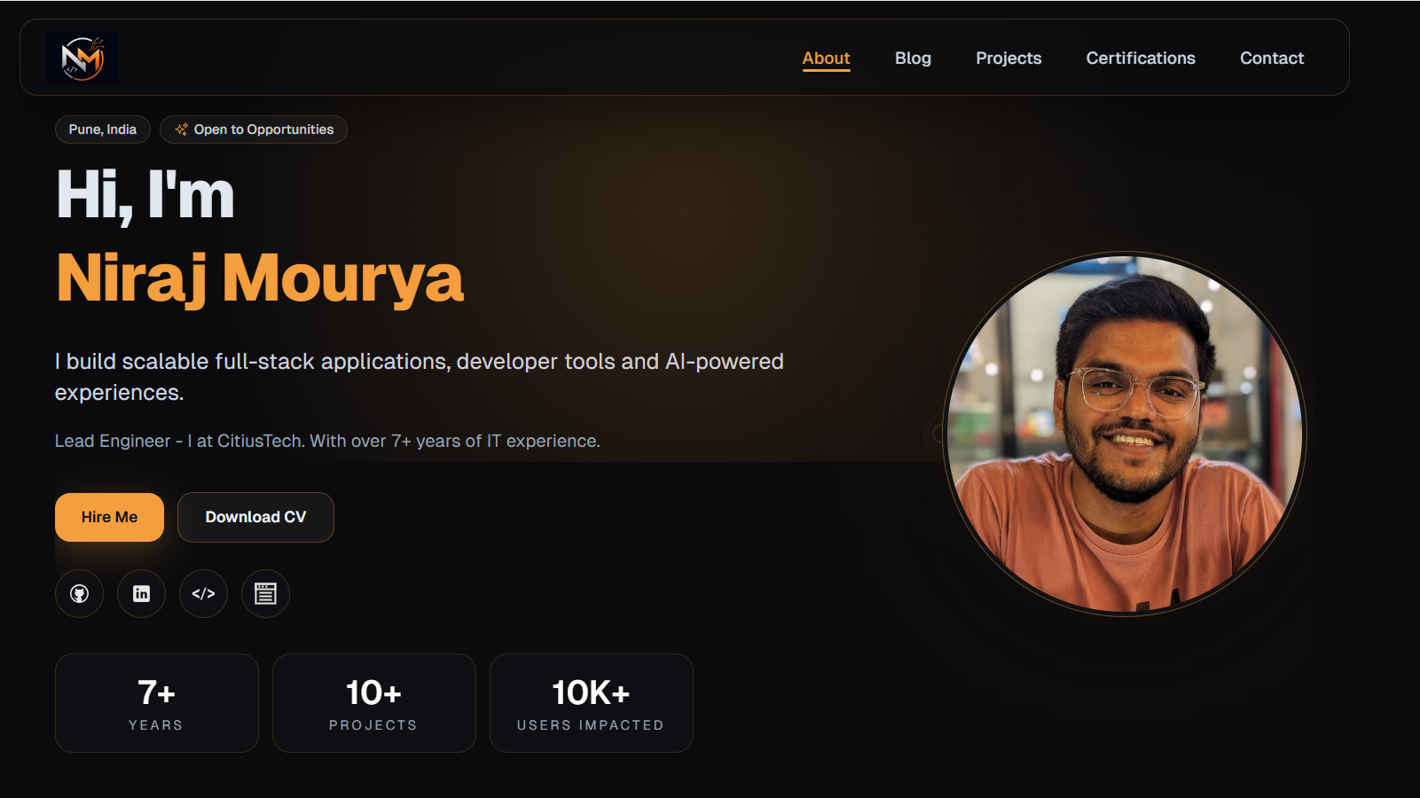 Next.js Portfolio Website preview